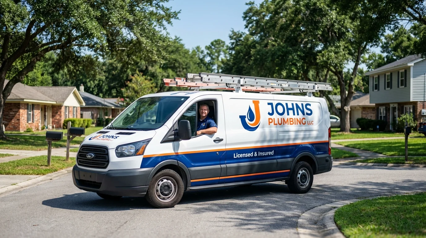 Johns Plumbing LLC service van in Grand Marais, MN
