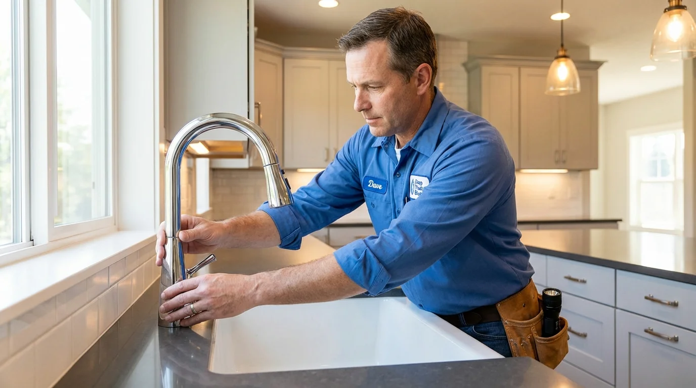 Kitchen faucet installation by Johns Plumbing LLC in Grand Marais